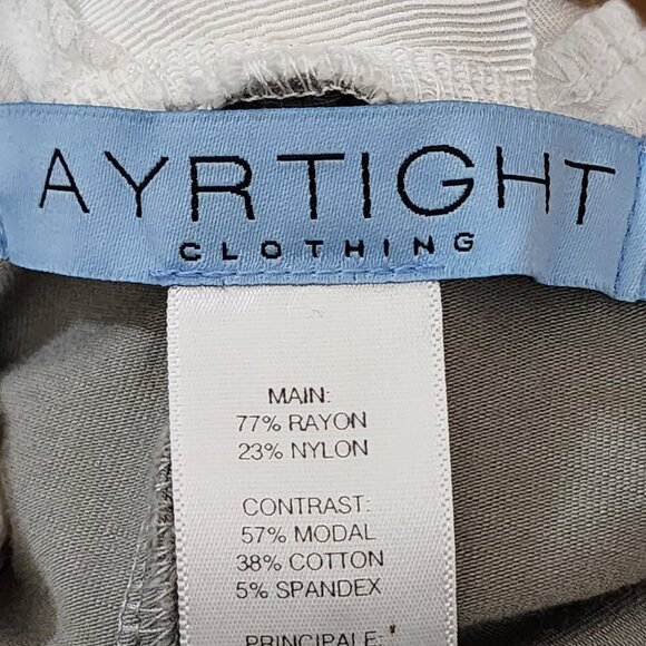 Ayrtight White Gray Colorblock V-Neck Batwing Oversized Tunic - Picture 5 of 6